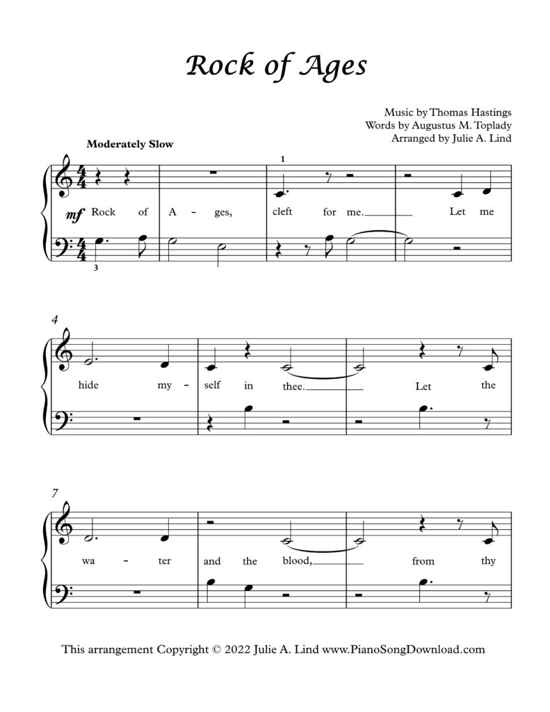 Rock of Ages Level 1 piano sheet music