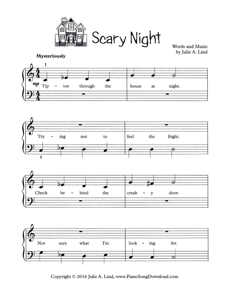 Scary Night Level 1 Halloween piano solo by Julie Lind