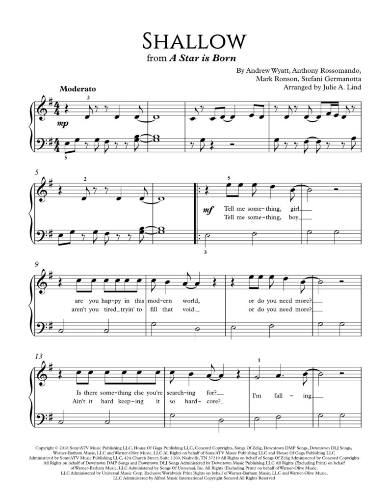 Shallow-easy piano