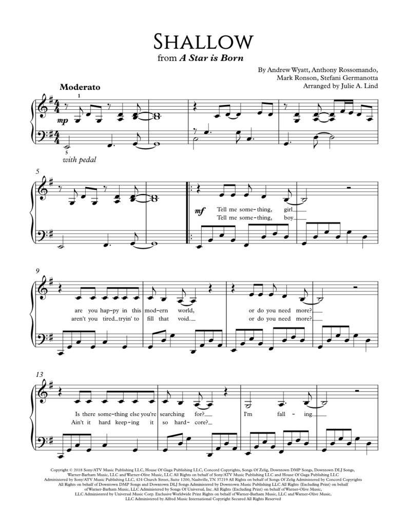 Shallow - piano
