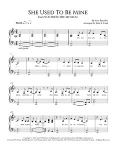 She Used To Be Mine - Piano