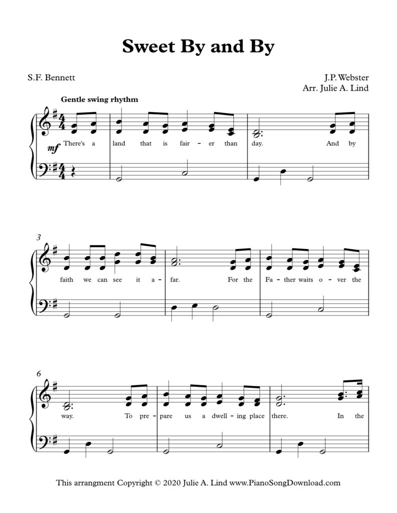 Sweet By and By Level 3 hymn arrangement
