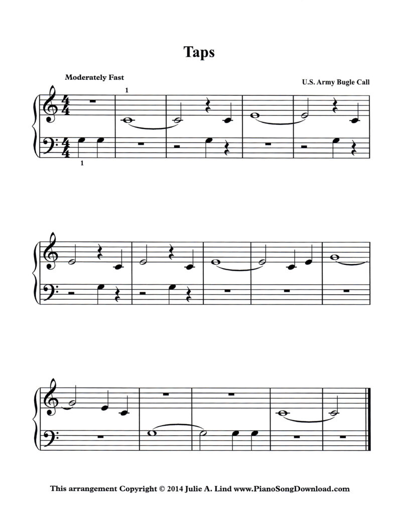 Taps Level 1 piano sheet music