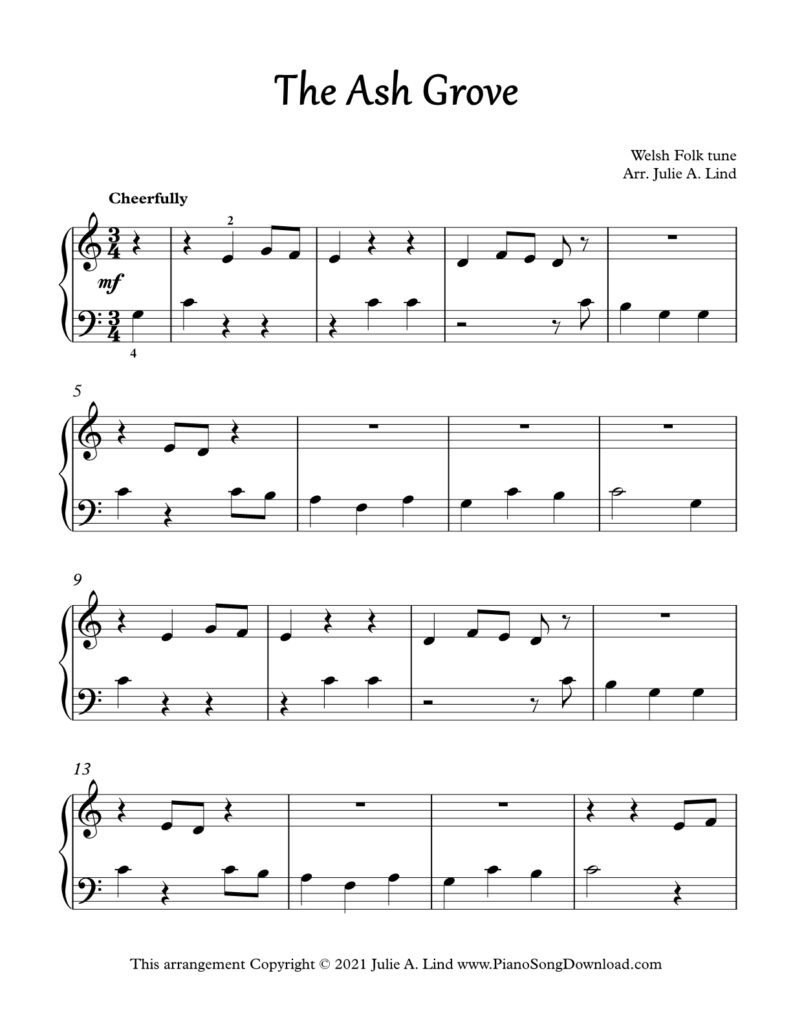 The Ash Grove Level 1 piano sheet music