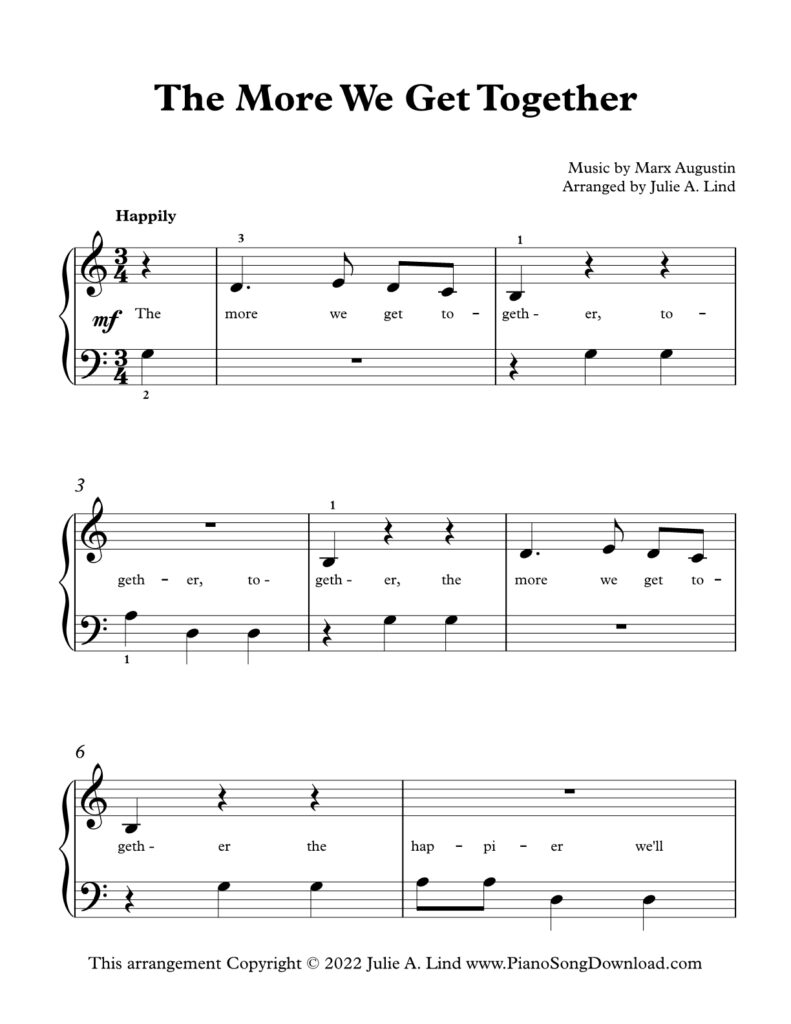 The More We Get Together Level 1 piano sheet music