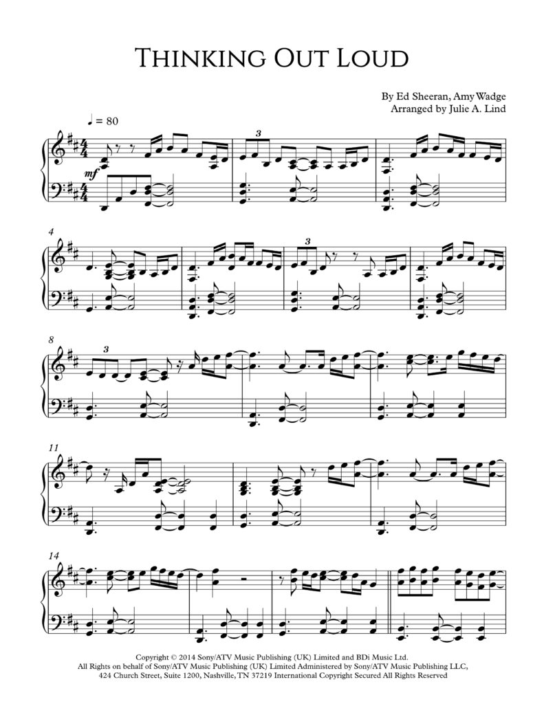Thinking Out Loud - Piano