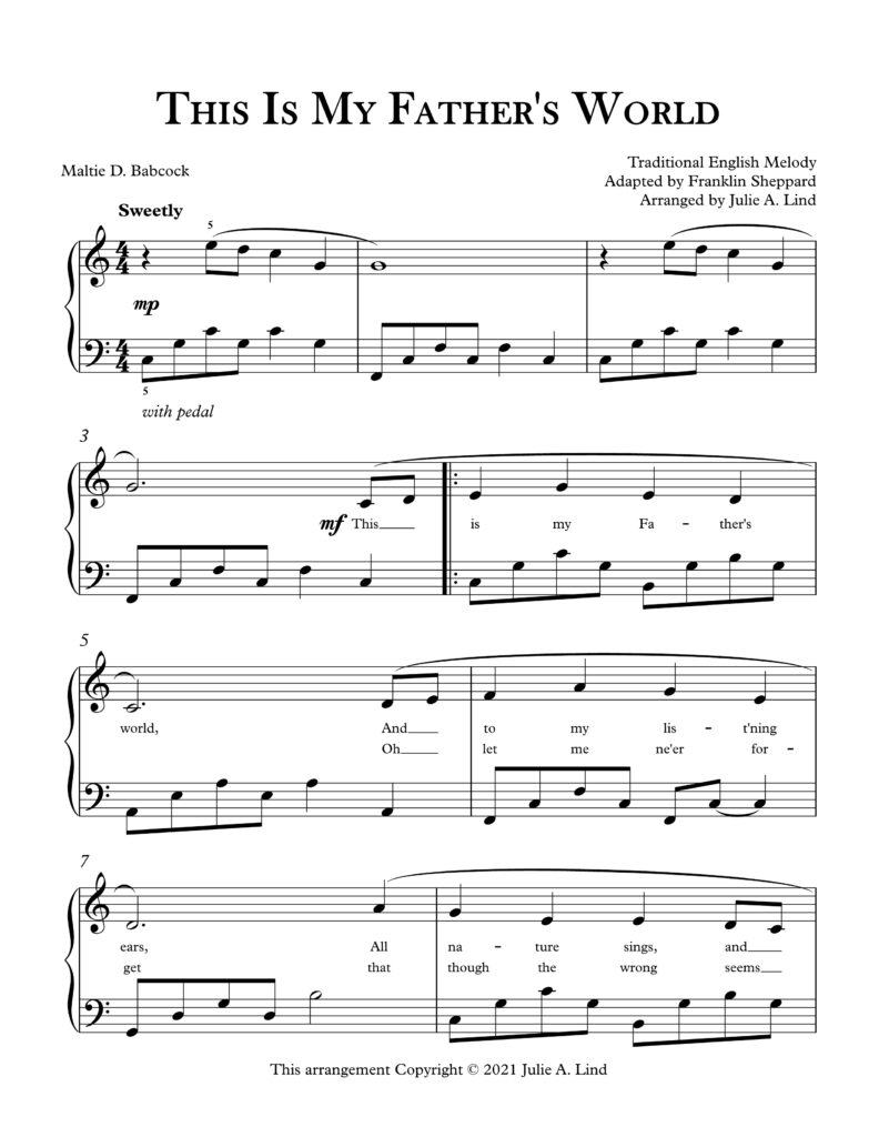 This Is My Fathers World - Piano