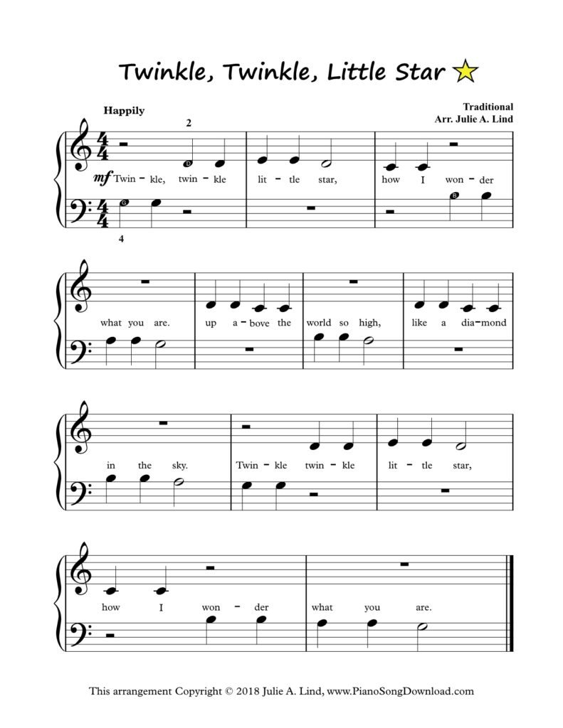 Print Free PDF: Twinkle Twinkle Little Star