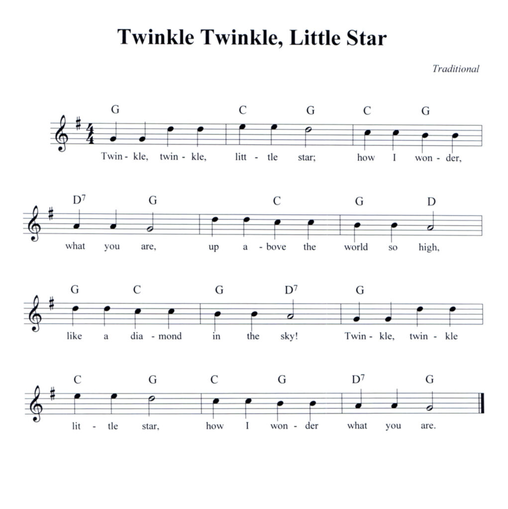 Twinkle, Twinkle, Little Star lead sheet