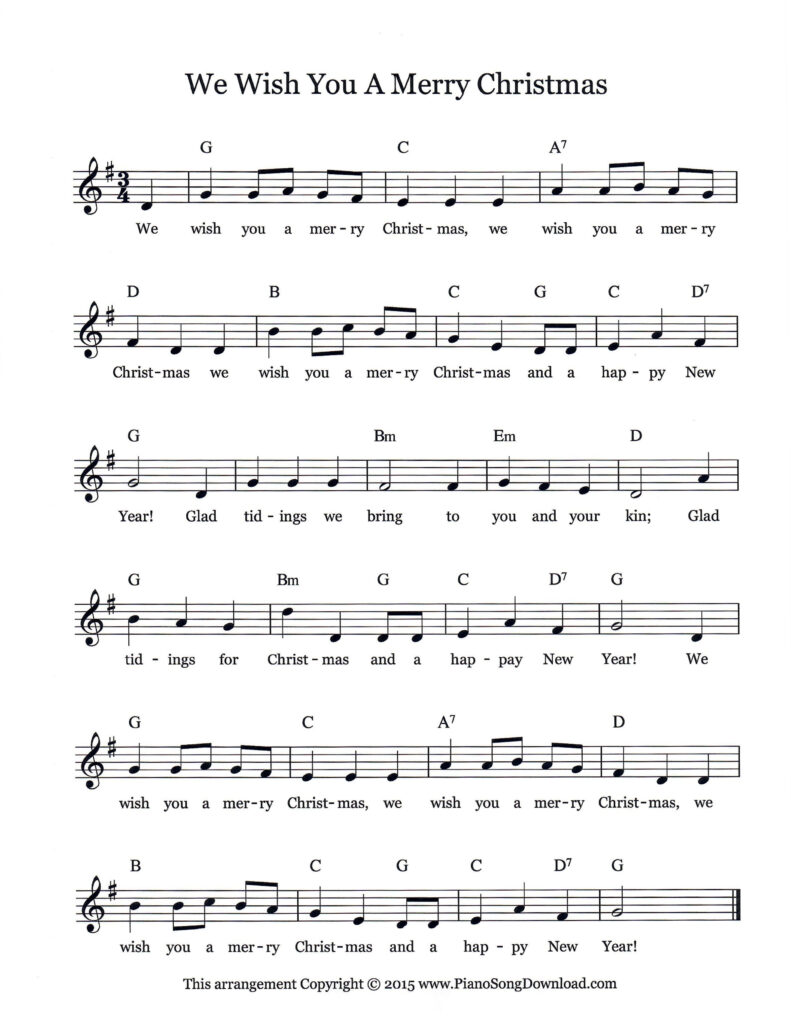 Print Free PDF: We Wish You a Merry Christmas Lead Sheet