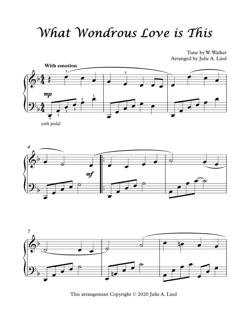 What Wondrous Love is This - Piano