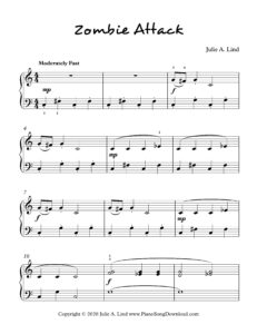 Zombie Attack Level 2 Halloween piano solo by Julie Lind