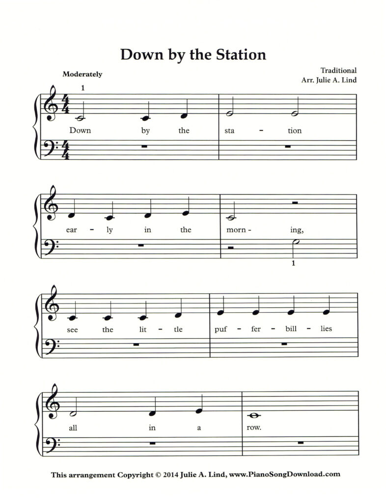 Down by the Station Level 1 piano sheet music