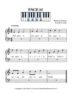 FACE It Level 1 piano sheet music by Julie Lind