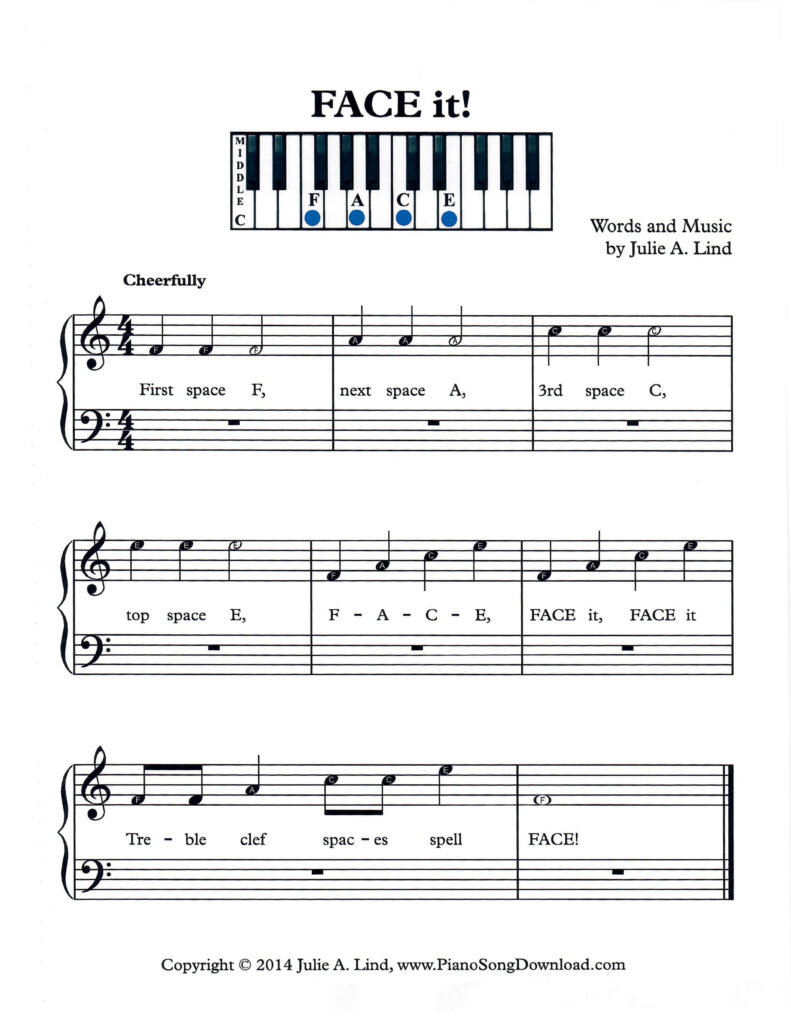 FACE It Level 1 piano sheet music by Julie Lind
