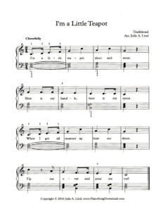 I'm a Little Teapot Level 3 piano sheet music in C major