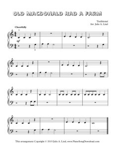 Old MacDonald Had a Farm Level 1 piano sheet music