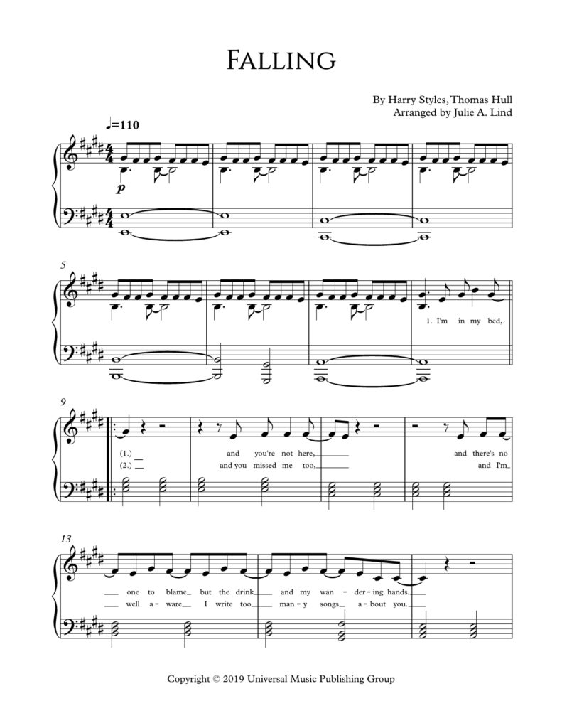 Falling arranged by Julie Lind