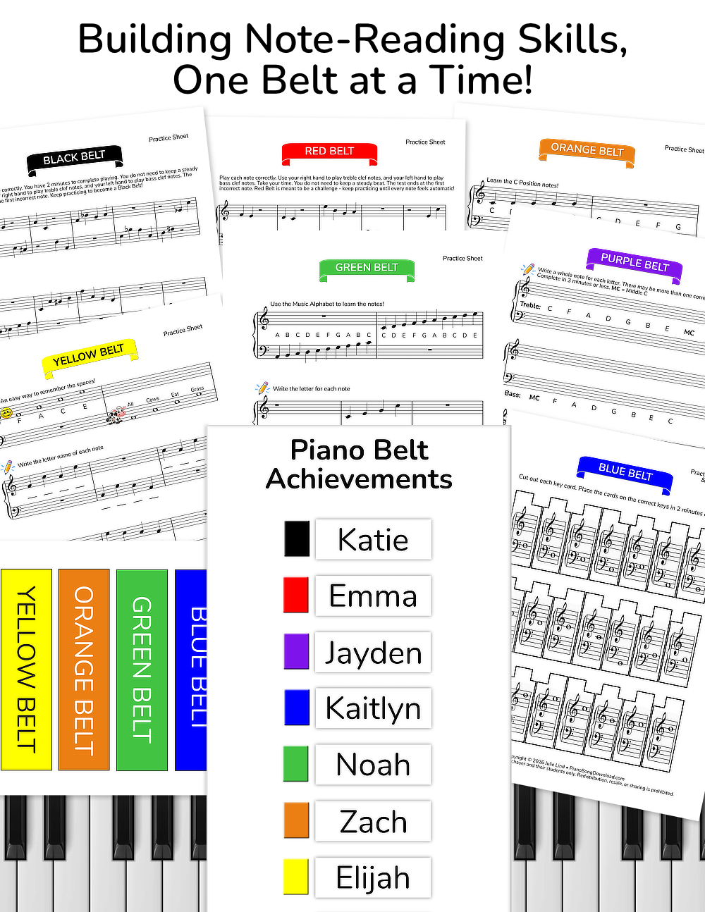 Piano Note Reading Achievement Program by Julie Lind