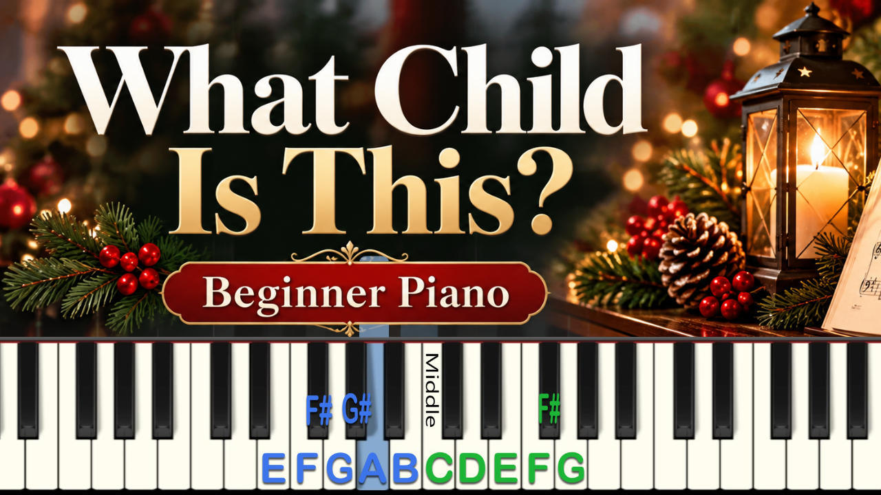 What Child is This piano tutorial play-along