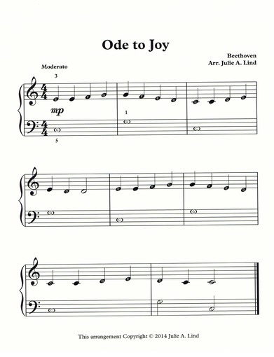 Ode to Joy: Free Beginning Sheet Music for Piano