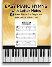 Easy Piano Hymns with Letter Notes