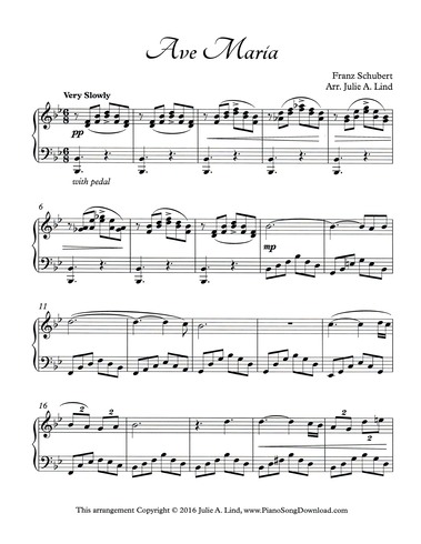 Ave Maria Schubert: Intermediate Piano Solo sheet music