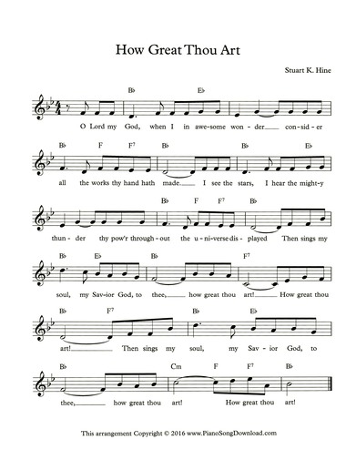 How Great Thou Art – Piano Sheet Music (PDF) –