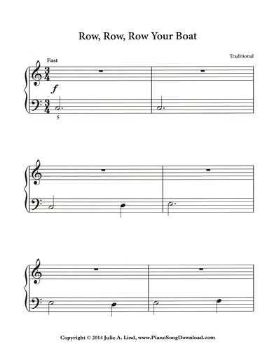 Row Row Row Your Boat free sheet music